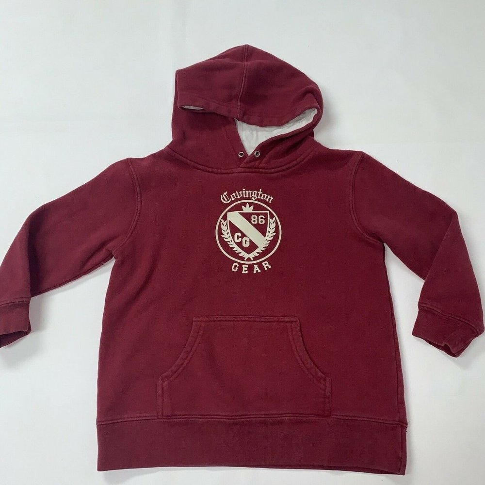 Boys Hoodie Sweatshirt Size M 5 6 Burgundy Red Pullover Covington Hooded Hood